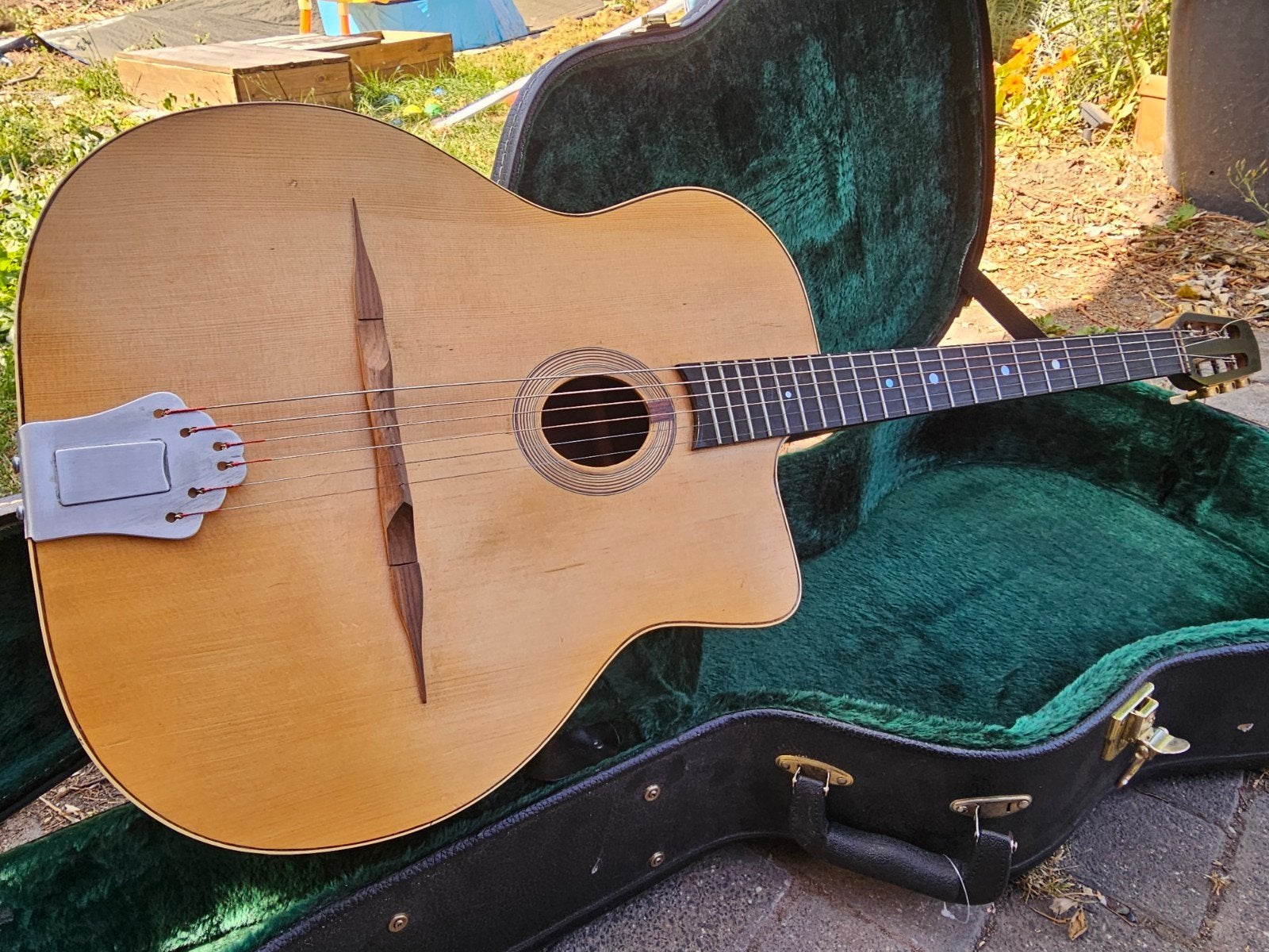 Speciale Handgebouwde Gypsy Manouche gitaar F. van Brabant, Muziek en Instrumenten, Ophalen of Verzenden, Gebruikt, Western- of Steelstringgitaar