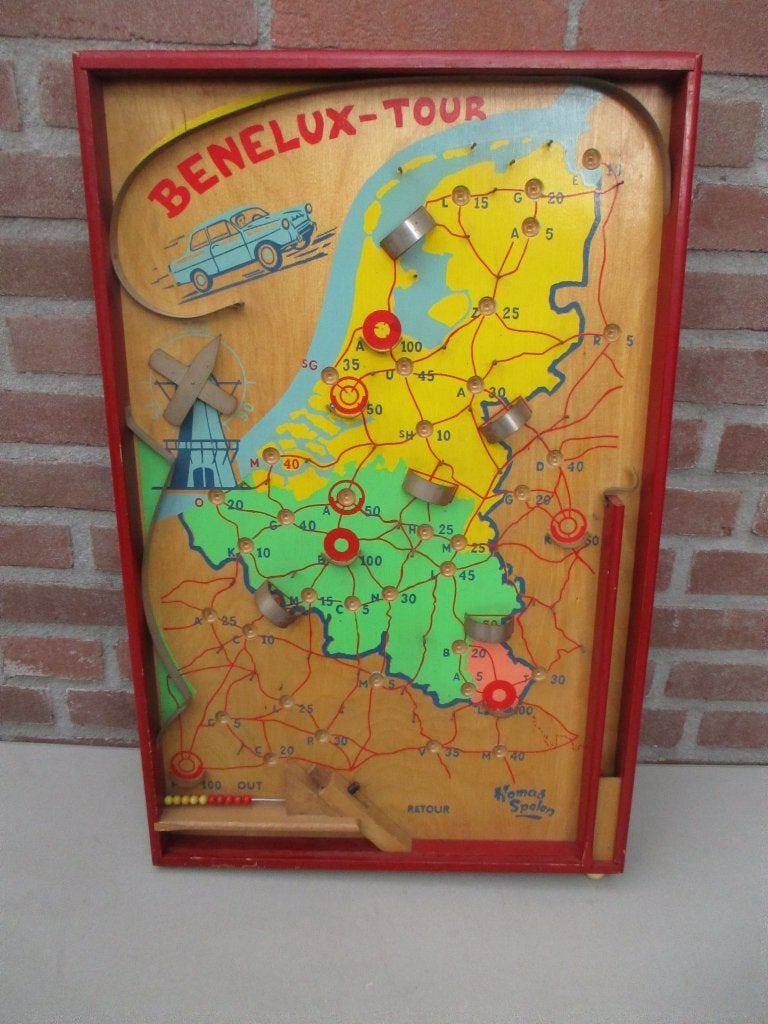 Vintage knikkerspel jaren 50 /60, Antiek en Kunst, Ophalen of Verzenden