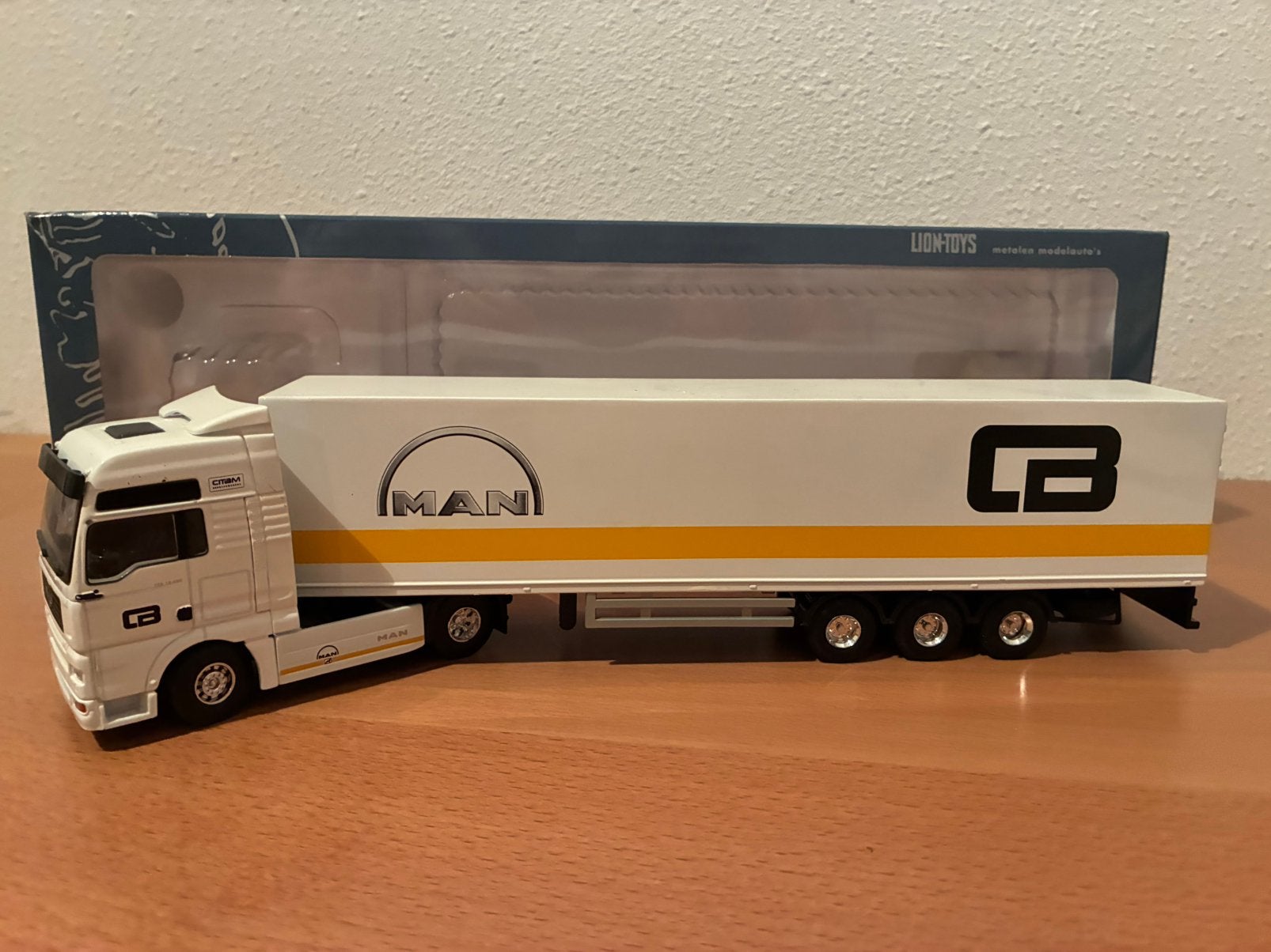 Lion Toys MAN TG-A XXL trekker / oplegger Citam Bedrijfsw., Ophalen of Verzenden, Zo goed als nieuw, Bus of Vrachtwagen, Lion Toys