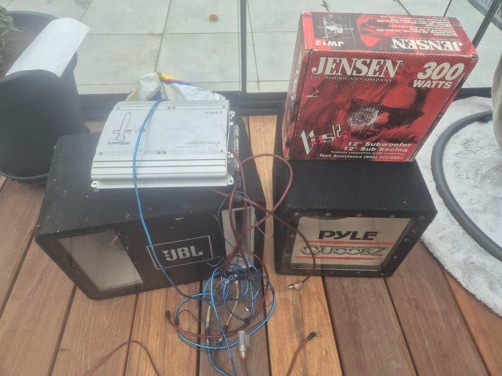JBL woofer, Pyle Quoobz subwoofer en versterker, Ophalen of Verzenden, Gebruikt