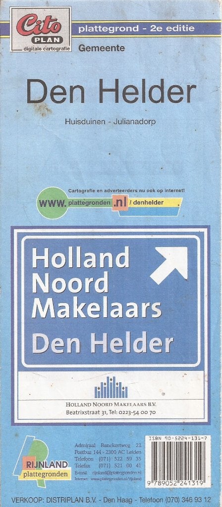 Cito Plan Plattegrond Den Helder Huisduinen Julianadorp 2e e, Gelezen, Ophalen of Verzenden, Landkaart, 1800 tot 2000