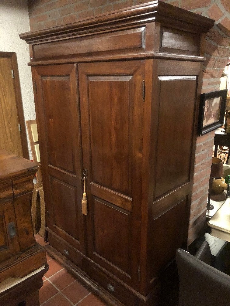 NIEUWE massief teakhouten linnen kast koloniale halkast, Huis en Inrichting, Ophalen, Hout, Wilms, Nieuw