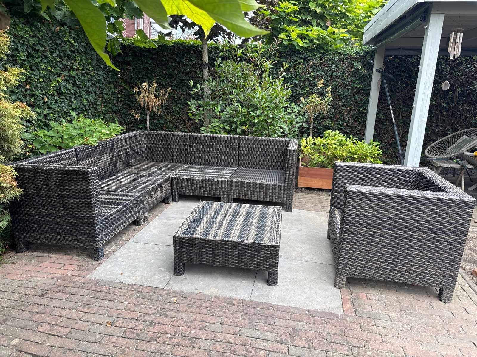Loungeset kunstof, Tuin en Terras, Tuinsets en Loungesets, Ophalen, Gebruikt, Kunststof