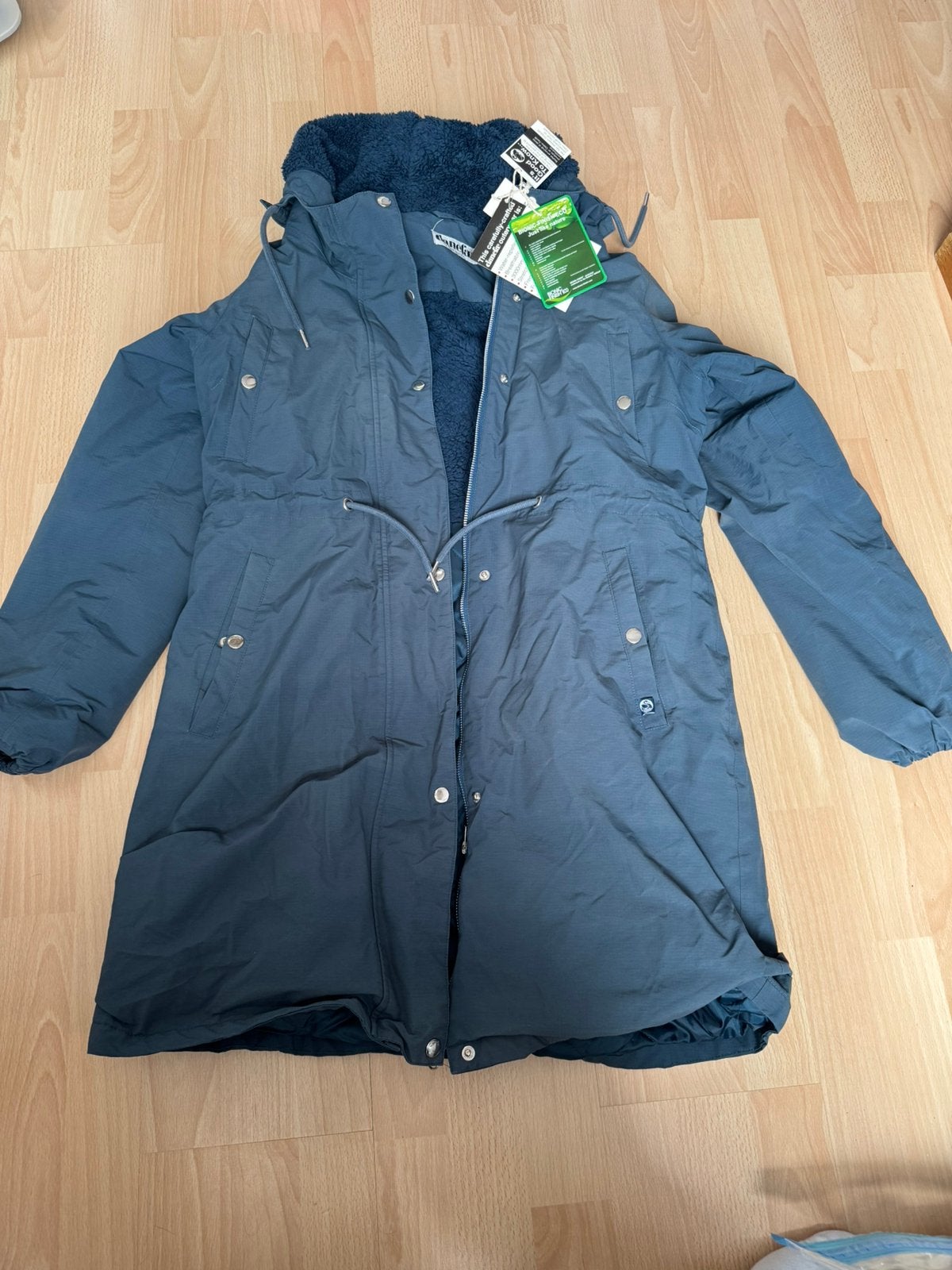 Staal blauwe (Beate) Winter Parka van Danefae, Kleding | Dames, Ophalen, Gedragen, Maat 42/44 (L), Blauw