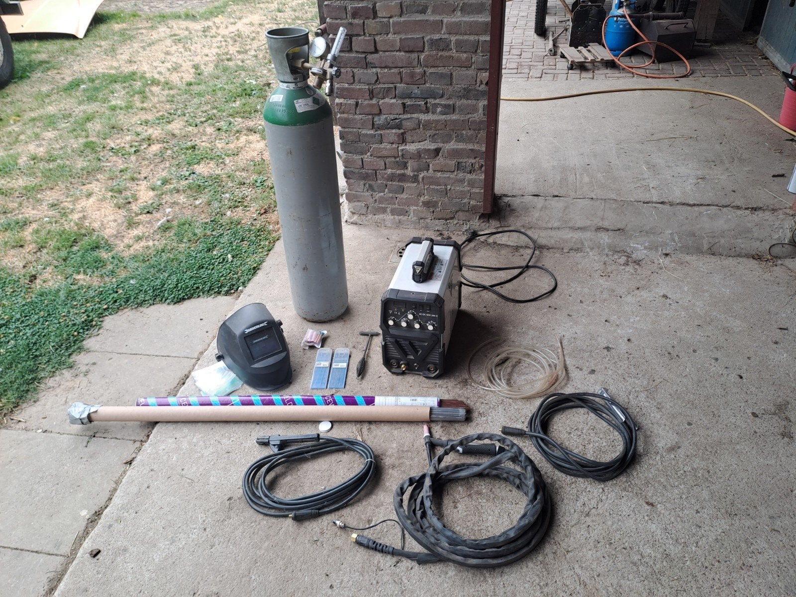 Complete TIG lasapparaat set met toebehoren AC/DC, Doe-het-zelf en Verbouw, Ophalen, Zo goed als nieuw, 150 tot 250 ampère, Tig