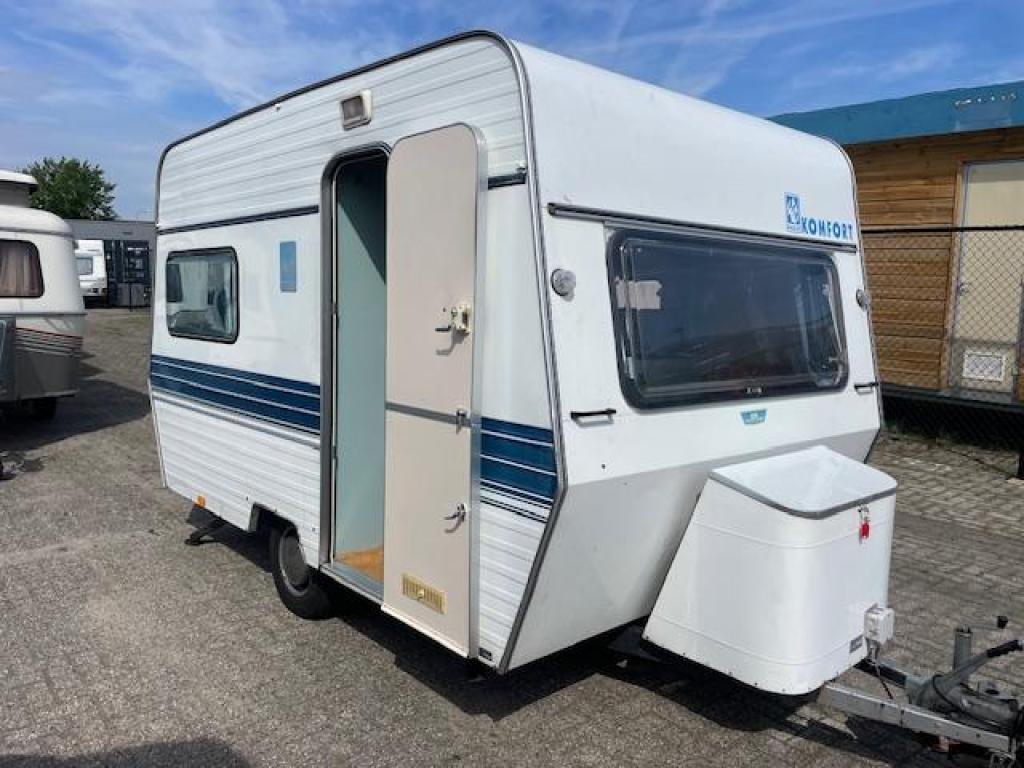 Knaus Komfort 365 1977; 2xtreinzit tent+luifel; nette staat, Caravans en Kamperen, Overige typen, Bedrijf, Treinzit, Schokbreker