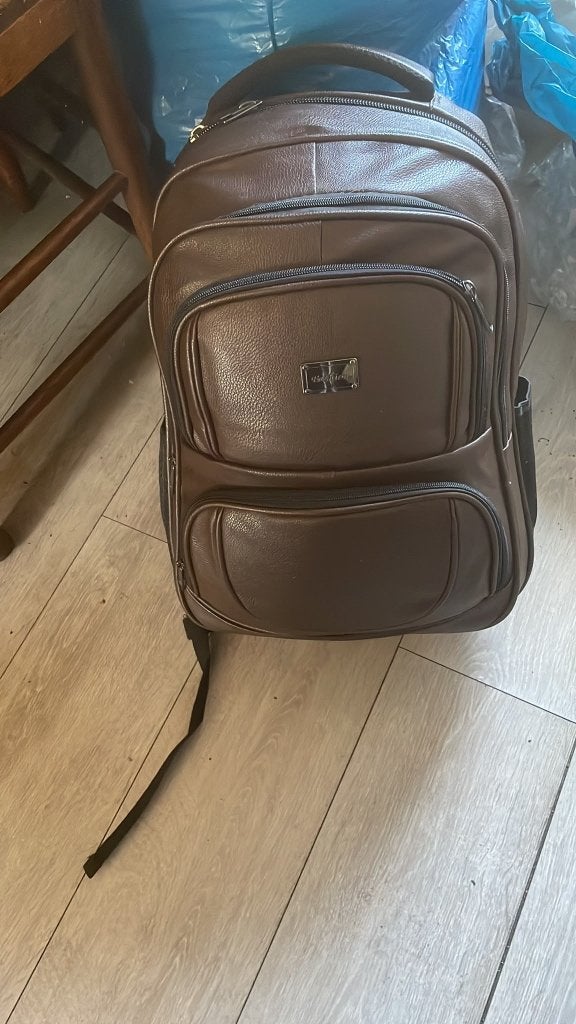 Nieuwe Luxe Bruine Heren Rugzak (100% Echt Leer), Ophalen of Verzenden, Nieuw, Overige merken, 30 tot 45 cm