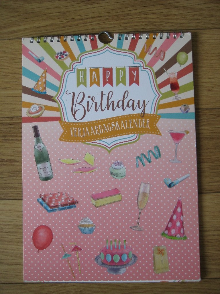 Vrolijke verjaardagskalender met illustraties van Liz Ditter, Ophalen of Verzenden, Maandkalender, Nieuw
