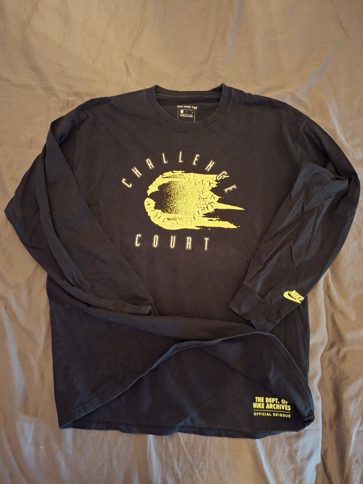 Nike Challenge Court Lange Mouwen T-shirt Zwart Maat L, Maat 52/54 (L), Zwart, Nike, Ophalen of Verzenden