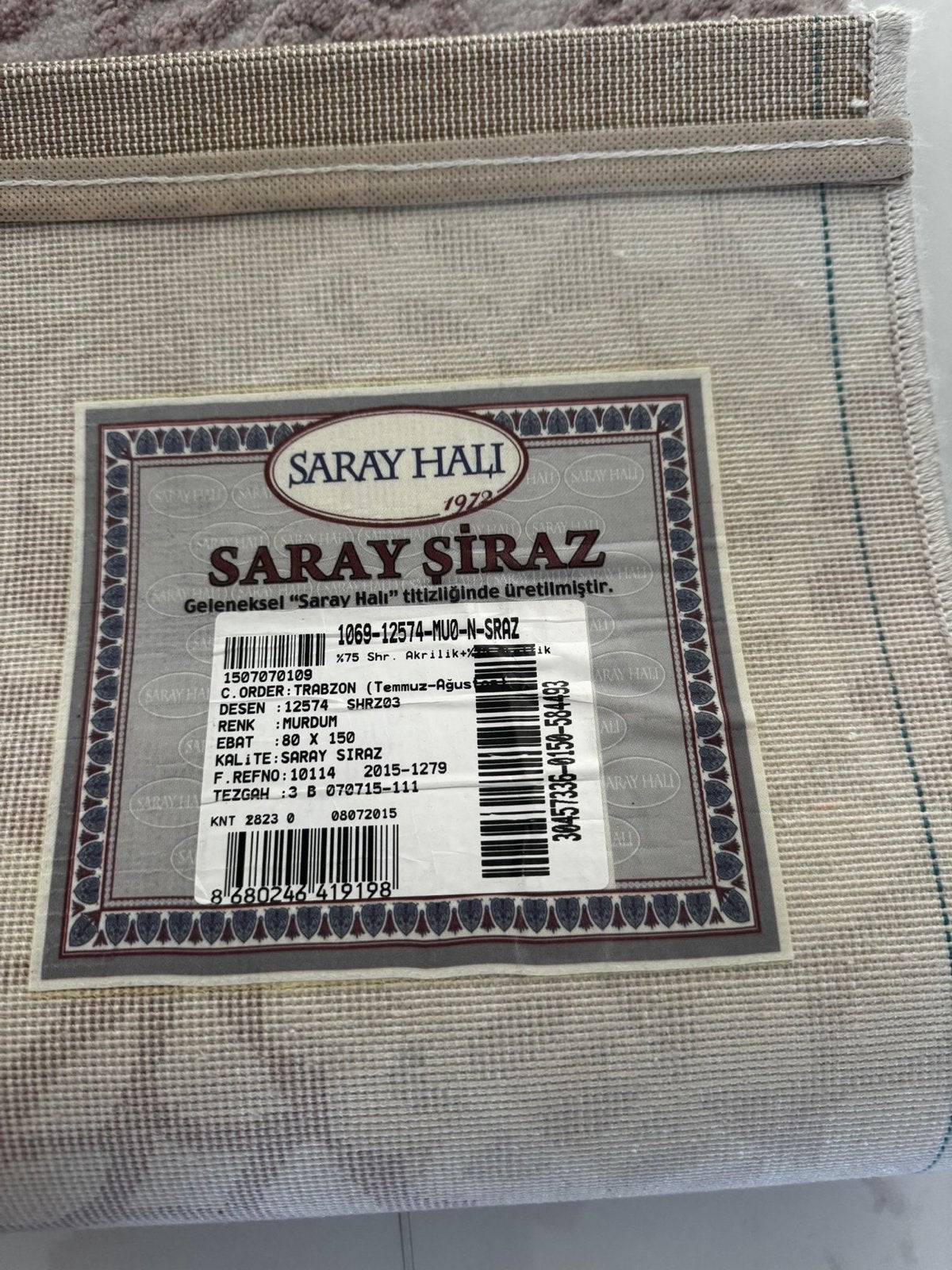Saray Siraz tapijt met bloemmotief, 150x80 cm, Huis en Inrichting, Ophalen, 100 tot 150 cm, Beige, 50 tot 100 cm