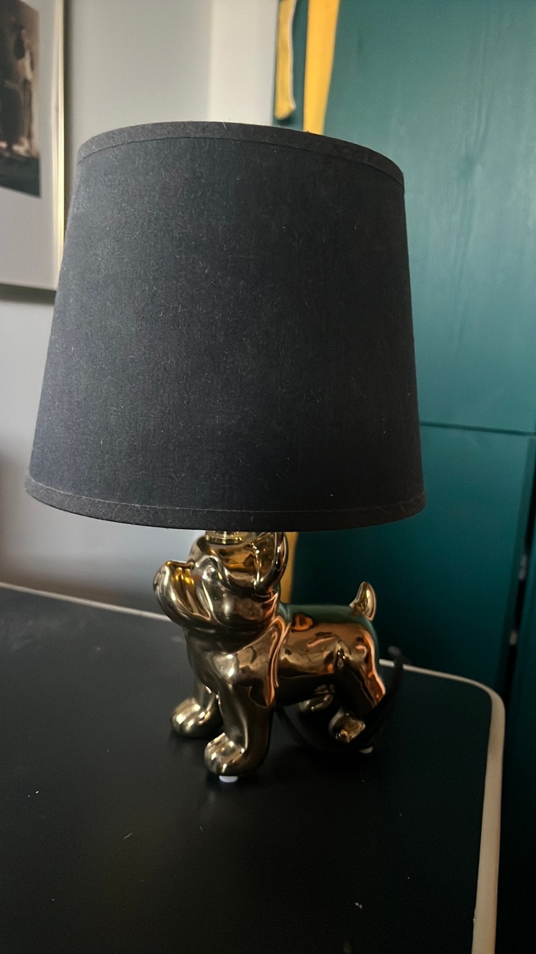 Tafellamp met gouden bulldog, Ophalen of Verzenden, Zo goed als nieuw