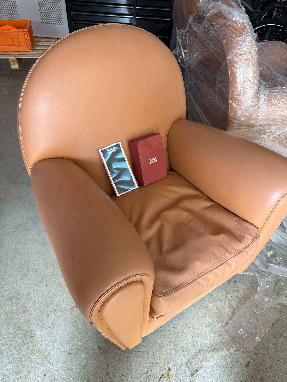 Twee Poltrona Frau Vanity Fair Fauteuils- Cognac Leer, Huis en Inrichting, Fauteuils, Ophalen of Verzenden, Gebruikt, Leer, 75 tot 100 cm