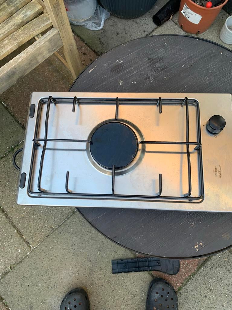 IKEA Whirlpool 1-pits gasfornuis - Compact en efficiënt, Witgoed en Apparatuur, Fornuizen, Gebruikt, Vrijstaand, Gas, 3 kookzones of minder