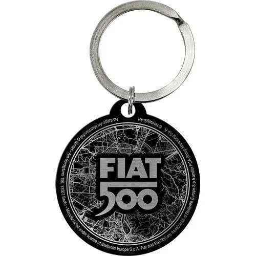 Fiat 500 Turin Italy reclame sleutelhanger van metaal hanger, Ophalen of Verzenden, Nieuw, Auto's