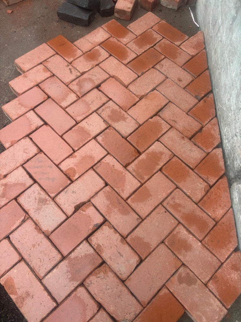 940m2 Hard gebakken klinkers / penteklinker rood bruin, Ophalen, Gebruikt, Keramiek, Klinkers