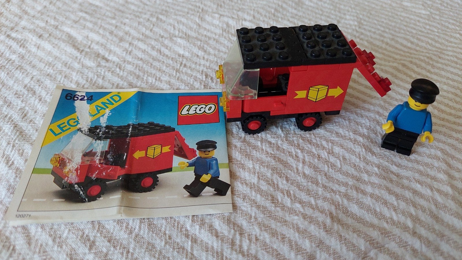 Lego Legoland 6624 Postwagen met Postbode (1983), Gebruikt, Lego, Ophalen of Verzenden, Complete set