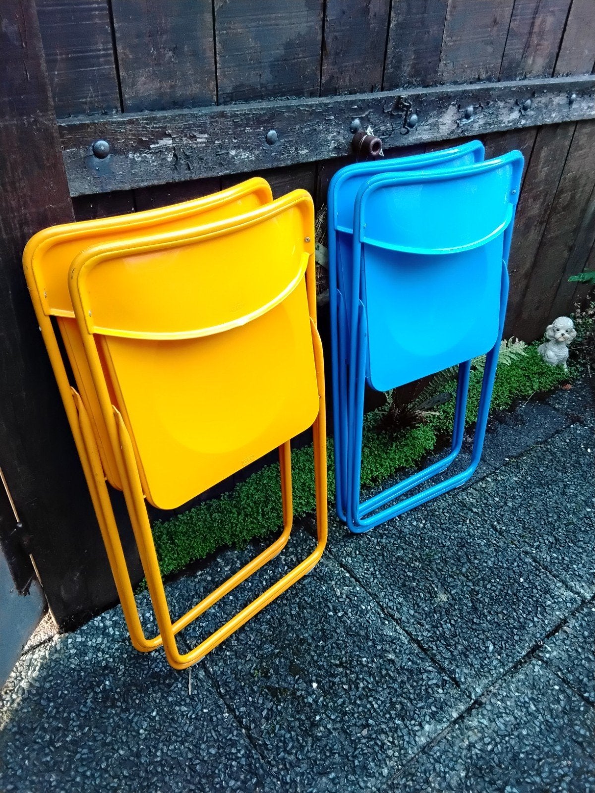 ikea klapstoelen vintage uit de jaren 80, Ophalen, Kunststof, Blauw, Zo goed als nieuw