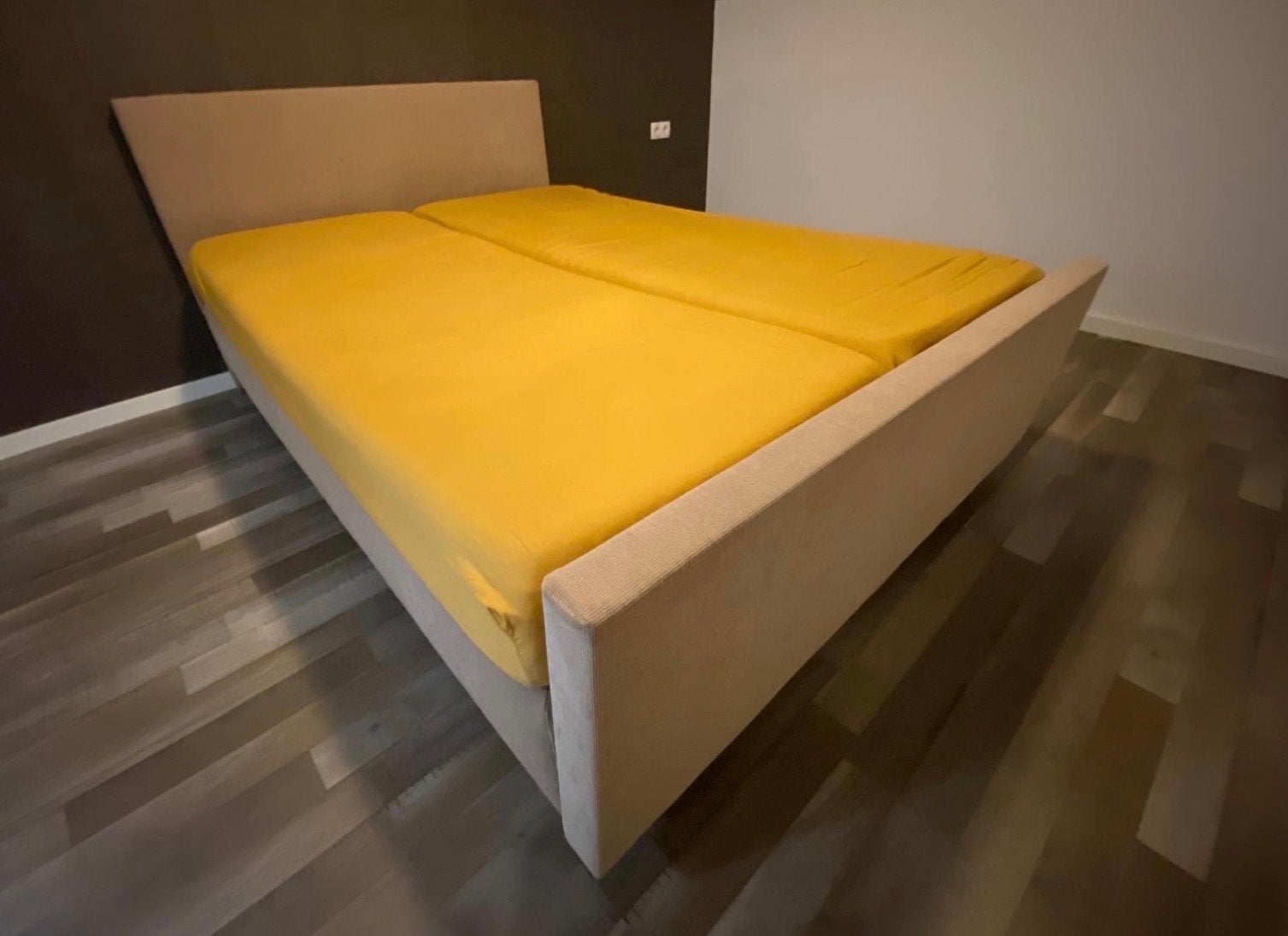 Pullman Tweepersoonsbed met stoffen bekleding, Ophalen, Tweepersoons, Zo goed als nieuw, Stof