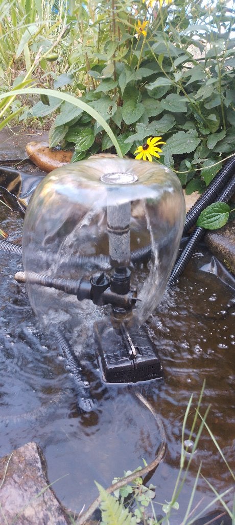 Vijver waterfontein bel inclusief filter, Tuin en Terras, Waterpartijen en Fonteinen, Ophalen, Gebruikt, Rvs, Fontein