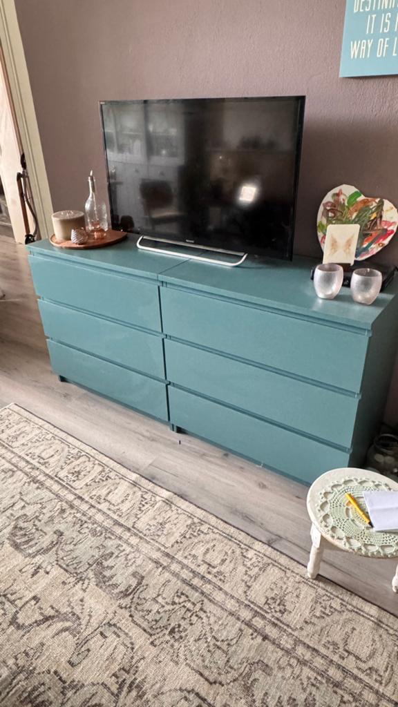 2 Ikea ladenkasten Malm groen / turquoise, Ophalen, Zo goed als nieuw, 25 tot 50 cm, 50 tot 100 cm