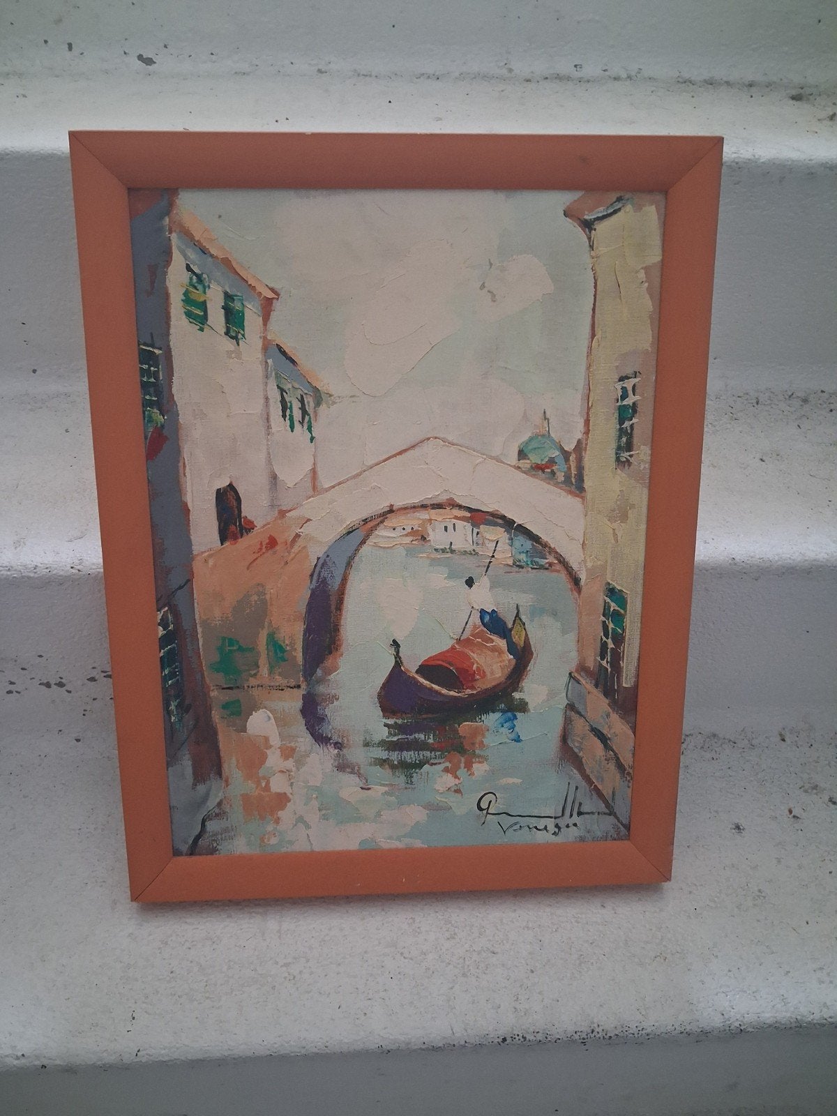 Schilderij Venetië met gondel en brug, Antiek en Kunst, Ophalen