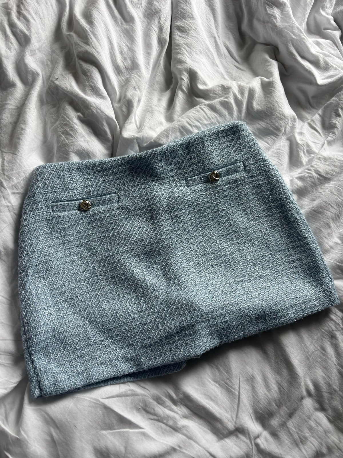 Nieuwe New Yorker stoffen rok - lichtblauw, Blauw, Maat 42/44 (L), Nieuw, Ophalen of Verzenden