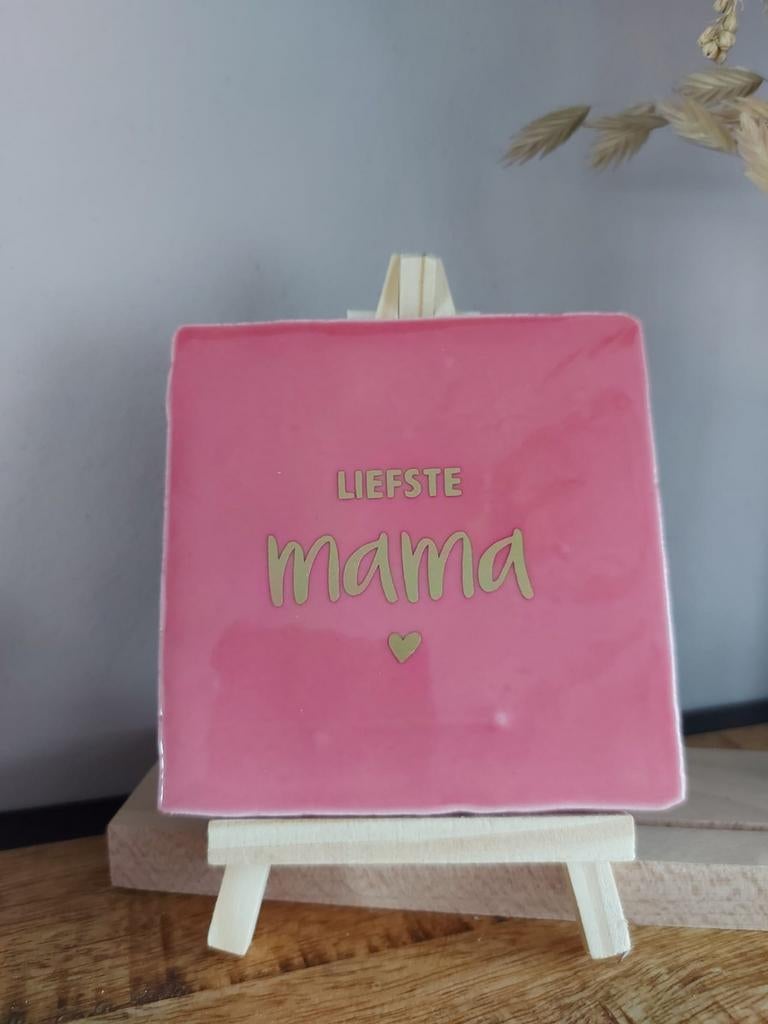 Moederdag Tegeltje Liefste Mama met Standaard, Ophalen of Verzenden, Nieuw