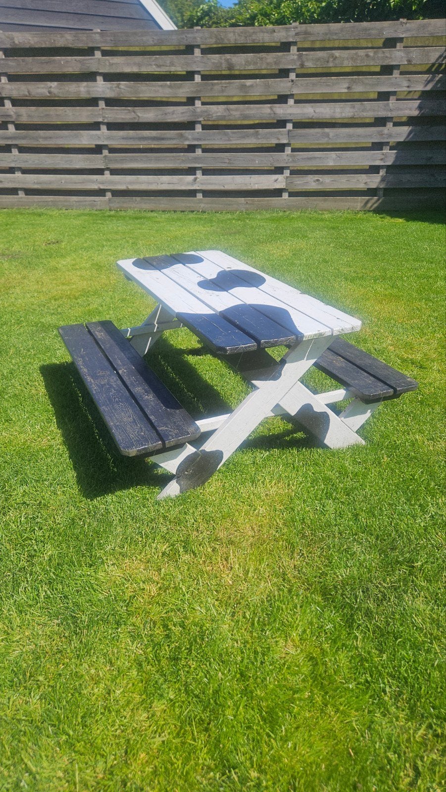 Leuke kinderpicknicktafel met koeienprint, Tuin en Terras, Ophalen, Rechthoekig, Hout, Kinderpicknicktafel