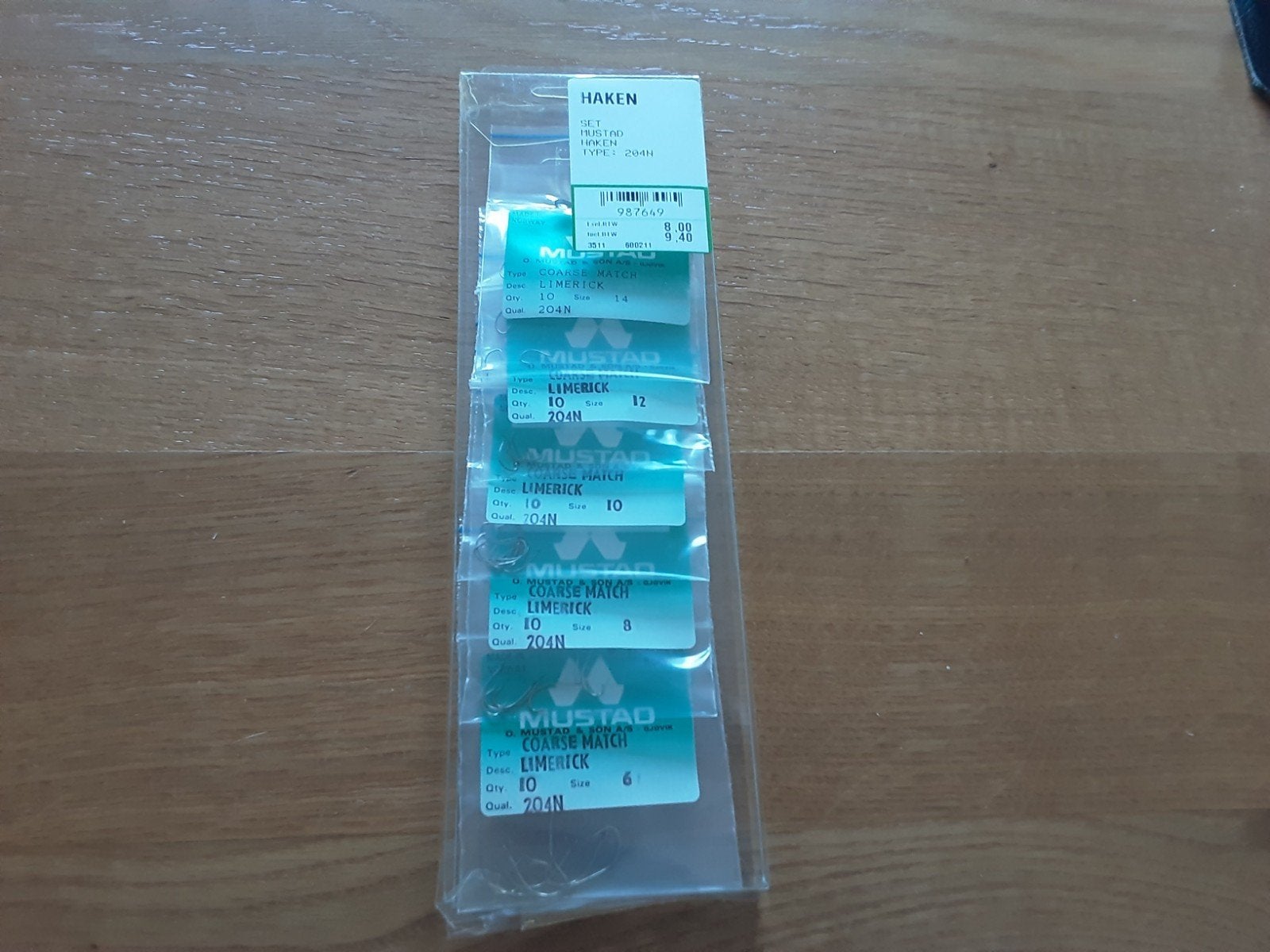 Mustad vishaken set - Diverse maten, Ophalen of Verzenden