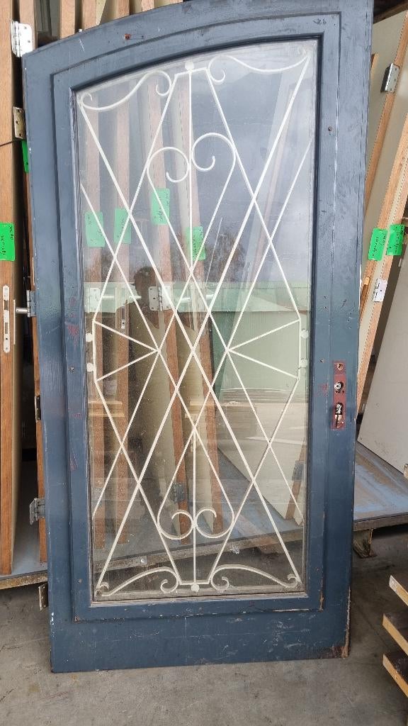 Dubbele deuren hardhout smeedwerk smeedijzer ( 364 ), Ophalen, Gebruikt, 120 cm of meer, Nb