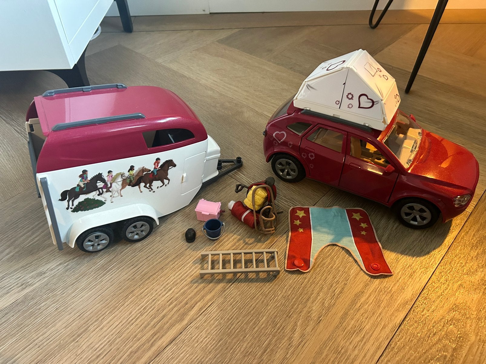 Schleich horse club auto met paardentrailer en accessoires, Ophalen of Verzenden, Zo goed als nieuw