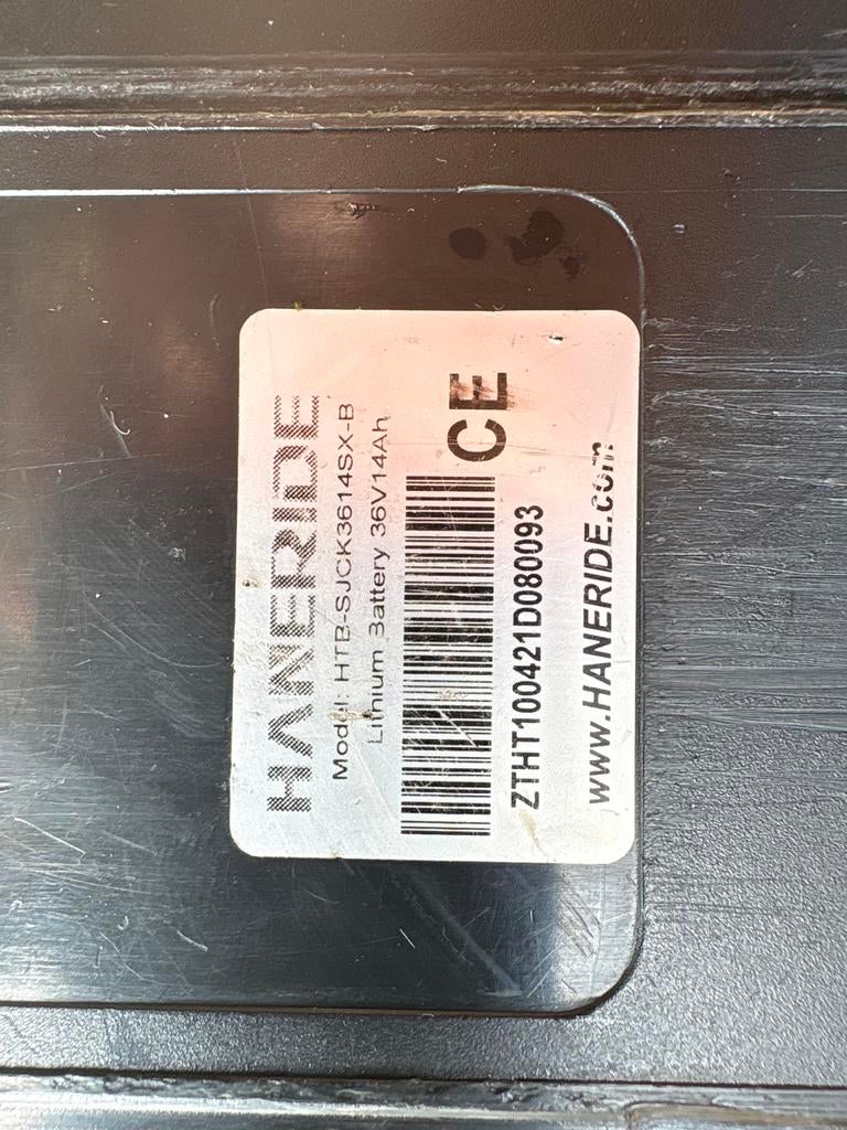 Haneride/Ansmann 14Ah/36V E-bike Accu met Oplader, Ophalen of Verzenden, Gebruikt