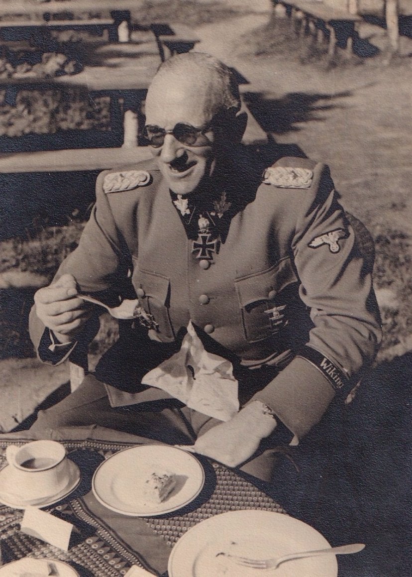 Zeldzame foto's van Duitse SS  tijdens picknick, Verzamelen, Ophalen of Verzenden, Landmacht, Duitsland, Foto of Poster