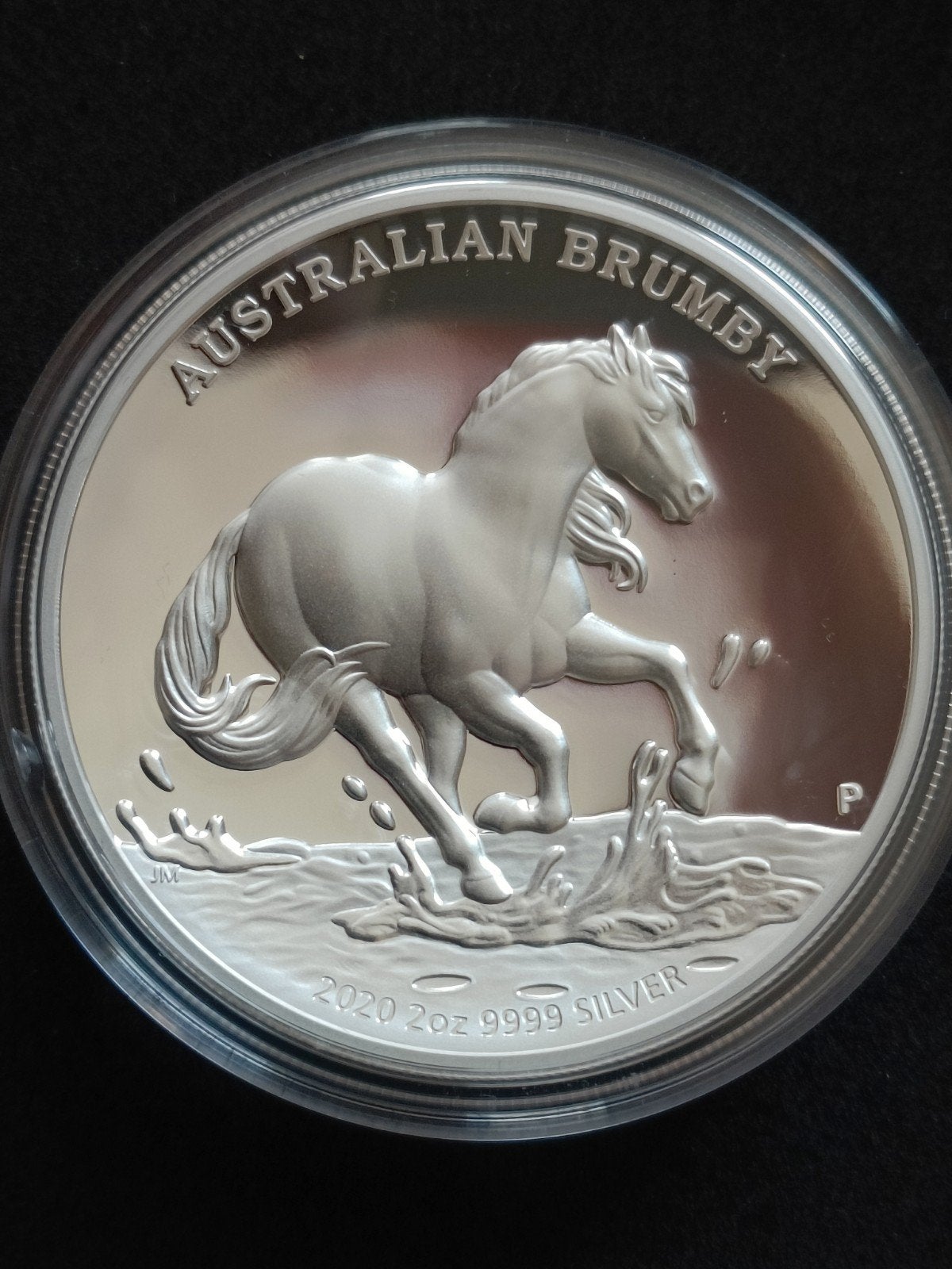 2020 Australian Brumby 2oz Zilveren Proof High Relief Munt, Ophalen of Verzenden, Zilver