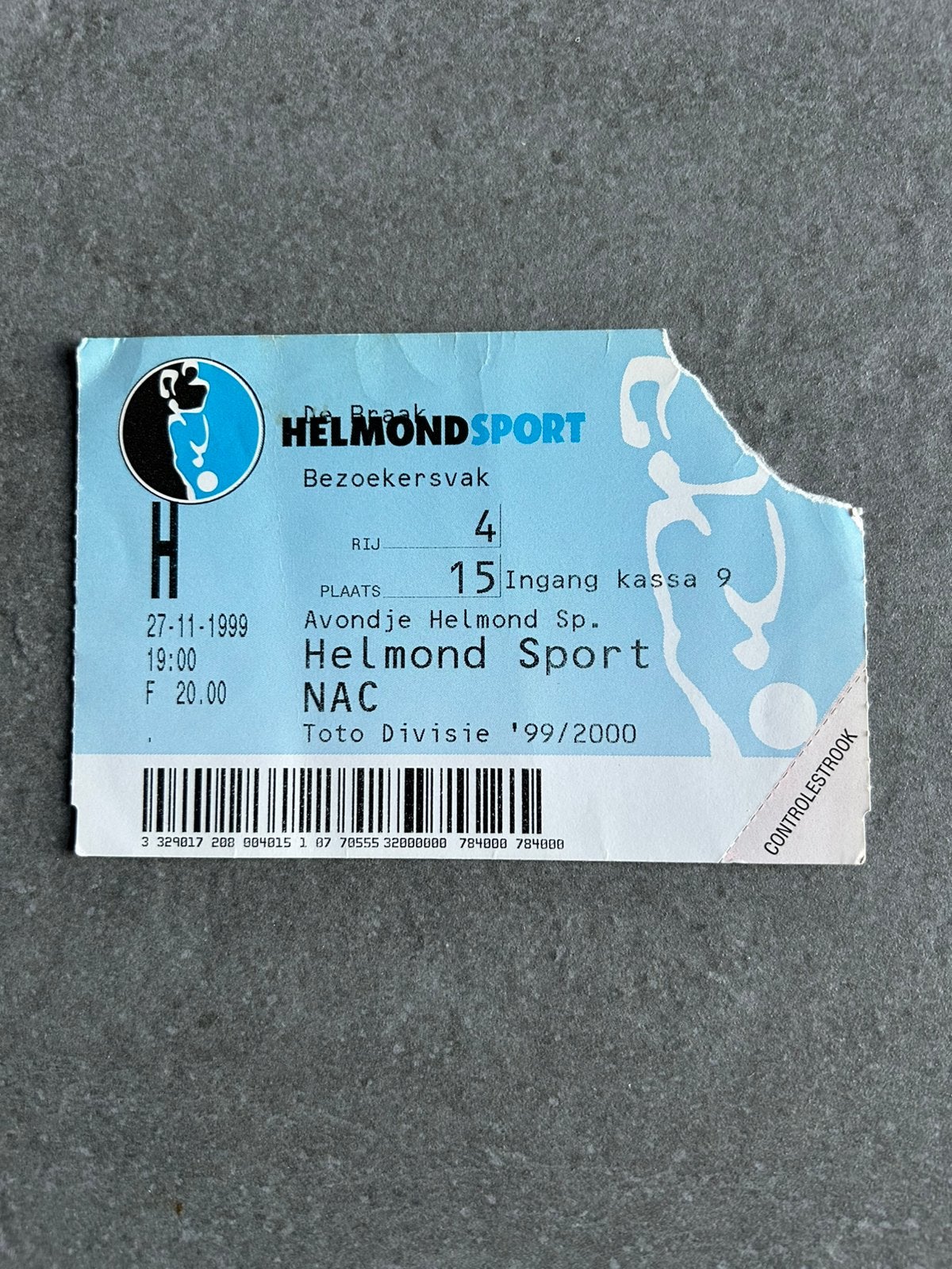 Helmond Sport - NAC ticket, Verzamelen, Sportartikelen en Voetbal, Ophalen of Verzenden, NAC Breda, Overige typen