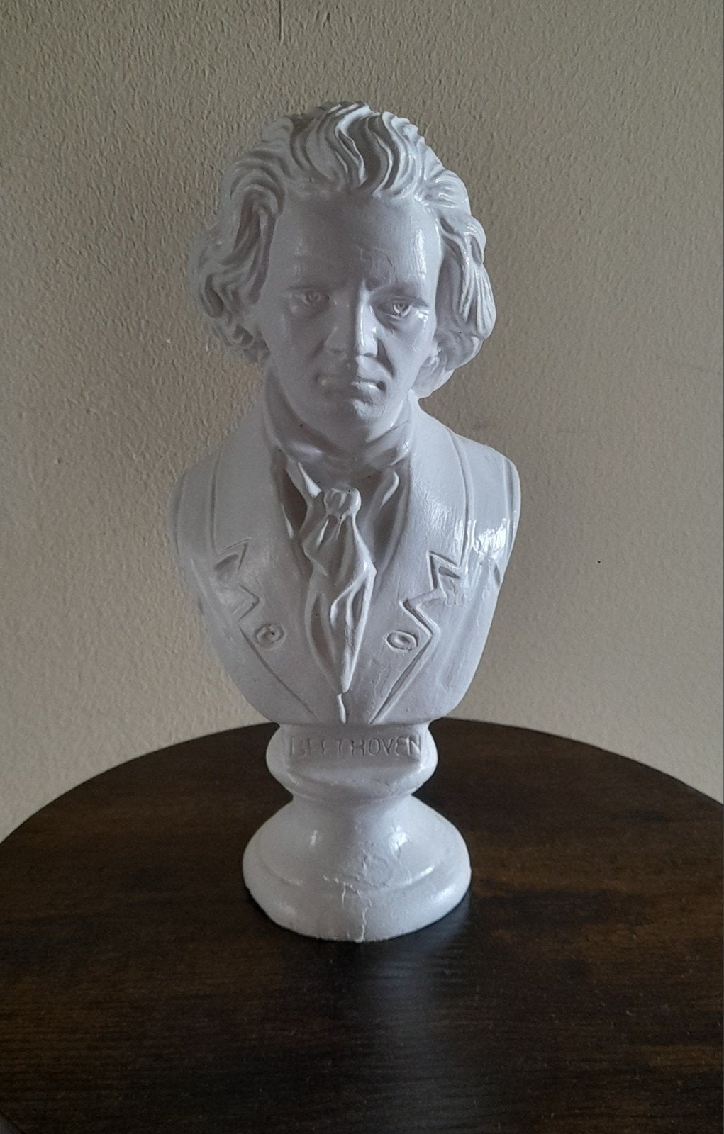 Beethoven Buste - Wit Beeld classic 22cm, Ophalen, Minder dan 20 cm, Gips, Buste