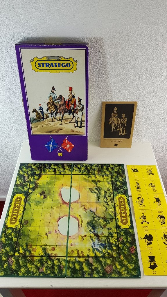Stratego, Jumbo, paarse doos, platte torentjes (1). 8C, Tweedehands verkoop, Tweedehands verkoop, Gebruikt, Ophalen of Verzenden
