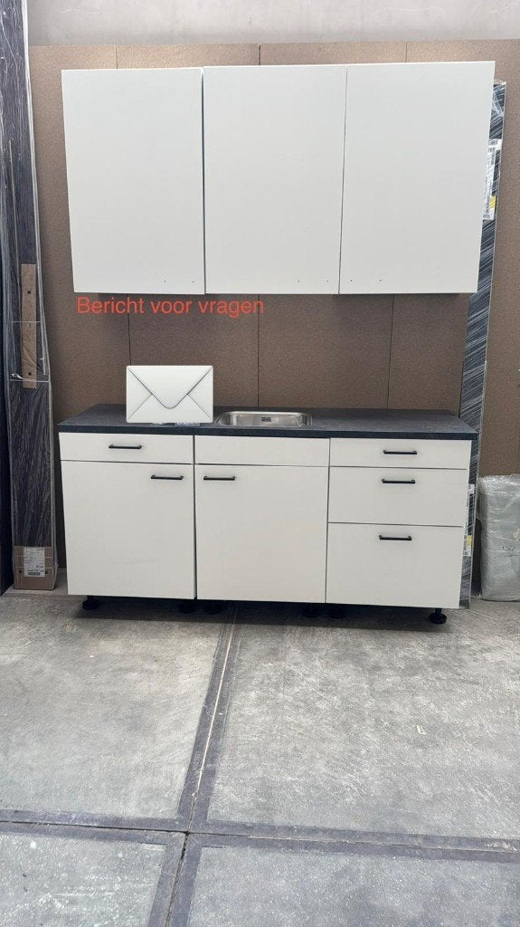 Complete Keukenopstelling met Onder- en Bovenkasten, Huis en Inrichting, Keuken | Keukenelementen, Ophalen, Wit, 150 tot 200 cm