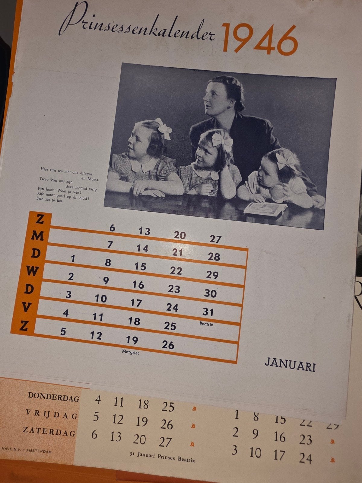 Prinsessekalenders, Ophalen of Verzenden, Maandkalender
