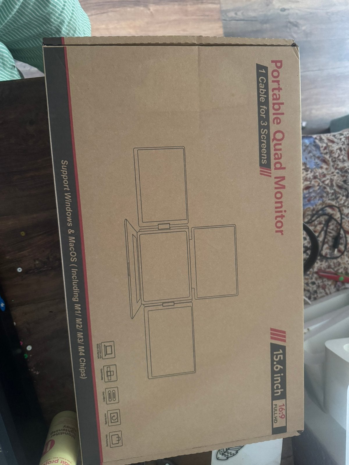 Draagbare Quad Monitor 15.6 inch (Full HD) + Luxe Draagtas &, IPS, Full HD, Ophalen of Verzenden, Zo goed als nieuw