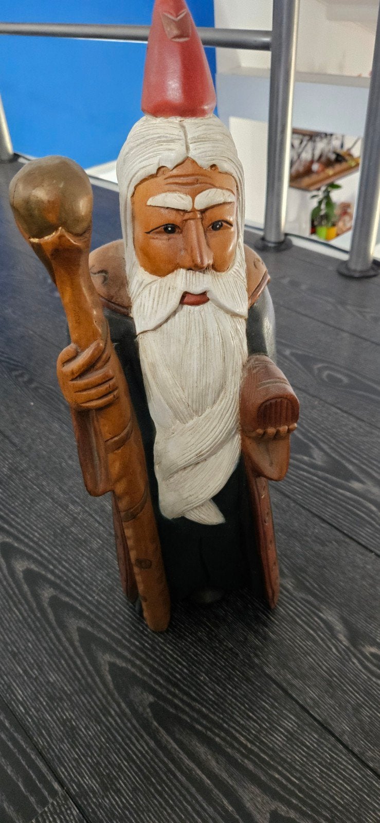 Houten Beeld kluizenaar, Antiek en Kunst, Kunst | Beelden en Houtsnijwerken, Ophalen of Verzenden, Handgemaakt, 20 - 50 cm, Beeld