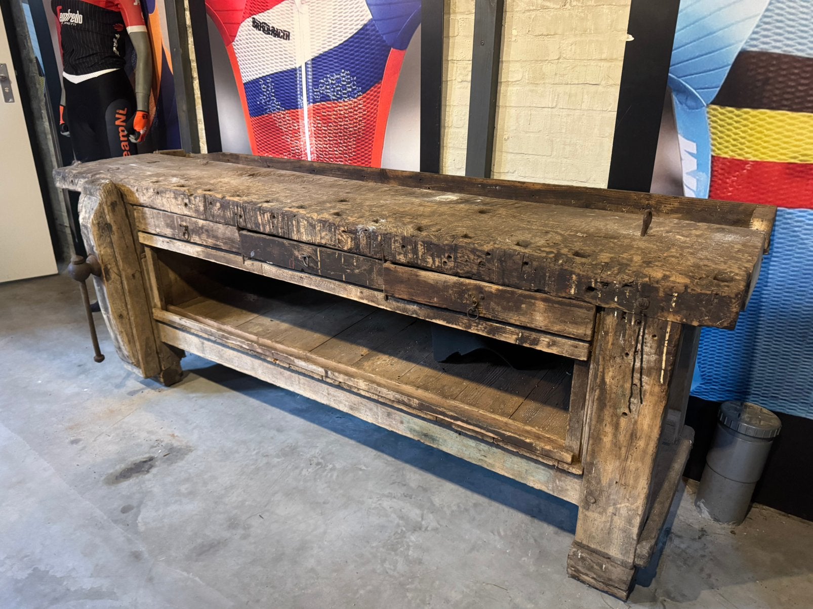 Antieke werkbank (uit 1800), Ophalen, Gebruikt, Antiek / retro, 200 cm of meer