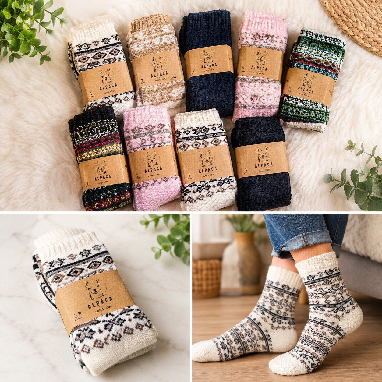 Originele American Alpaca Sokken bundel 3 paar - GRATIS verz, Sokken en Kniesokken, Overige kleuren, Nieuw, Overige maten