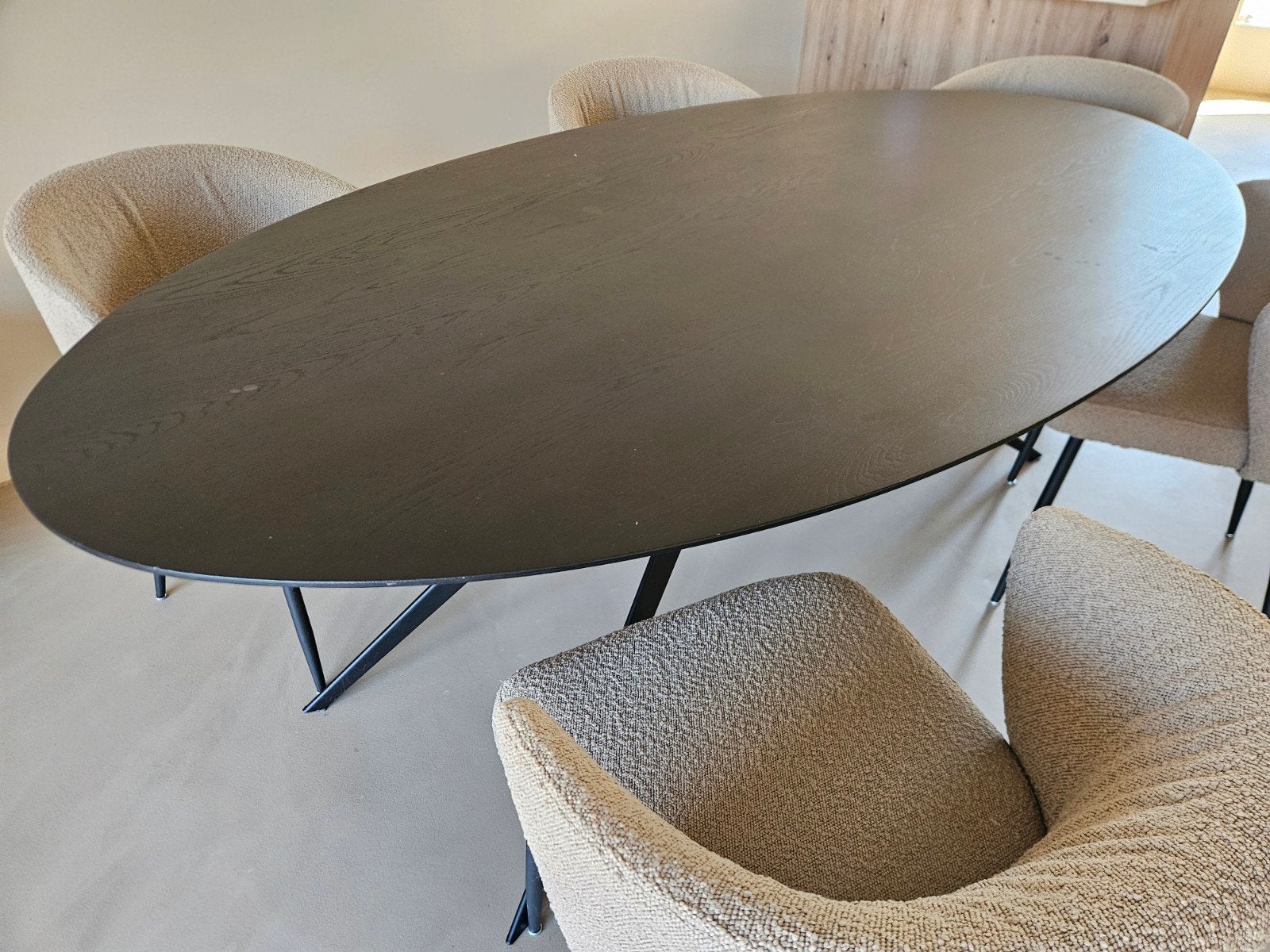 Goossens ovale eettafel van massief eiken, Gebruikt, 100 tot 150 cm, Eikenhout, 200 cm of meer