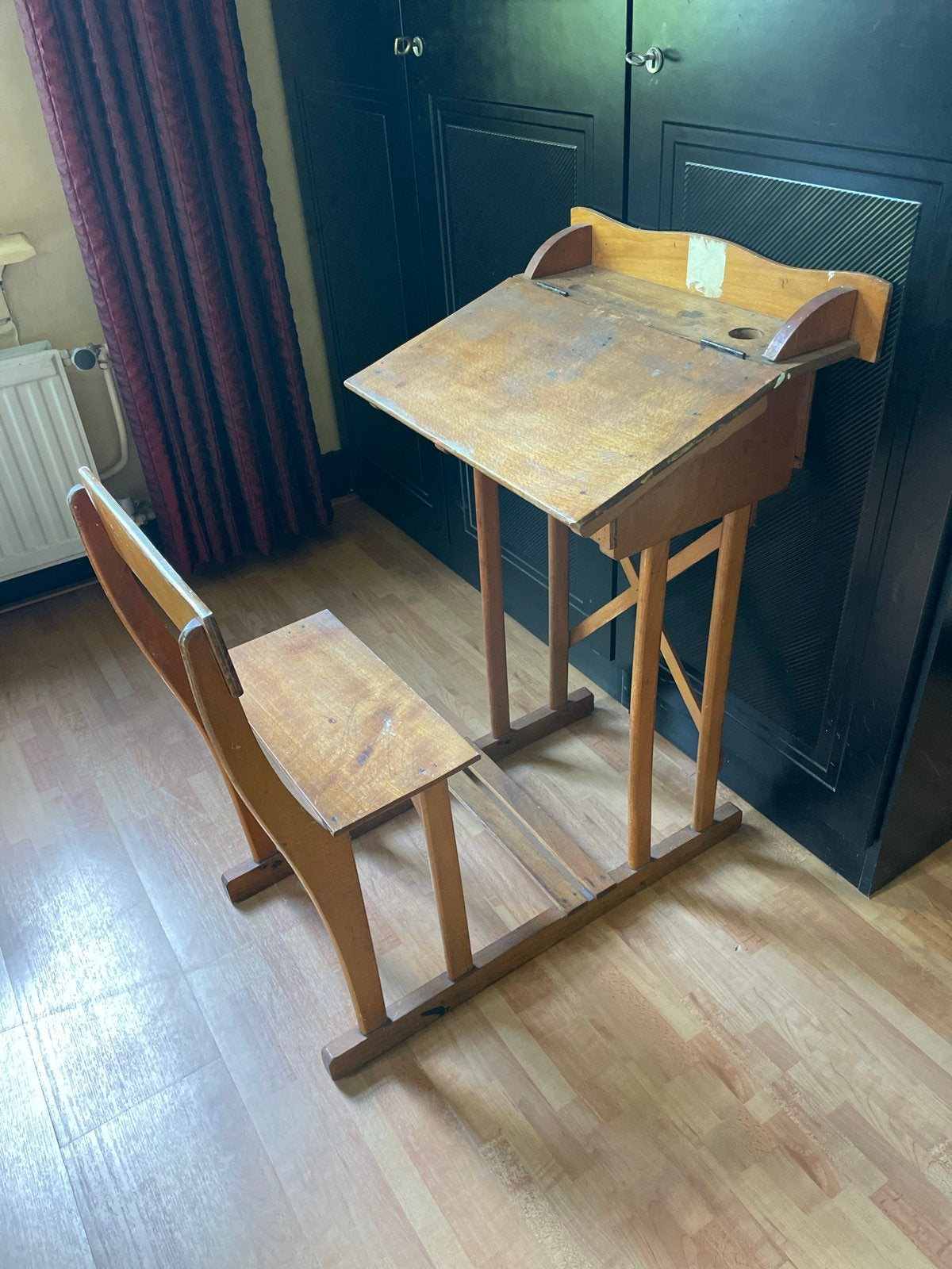Vintage school lessenaartje met stoel, Antiek en Kunst, Ophalen