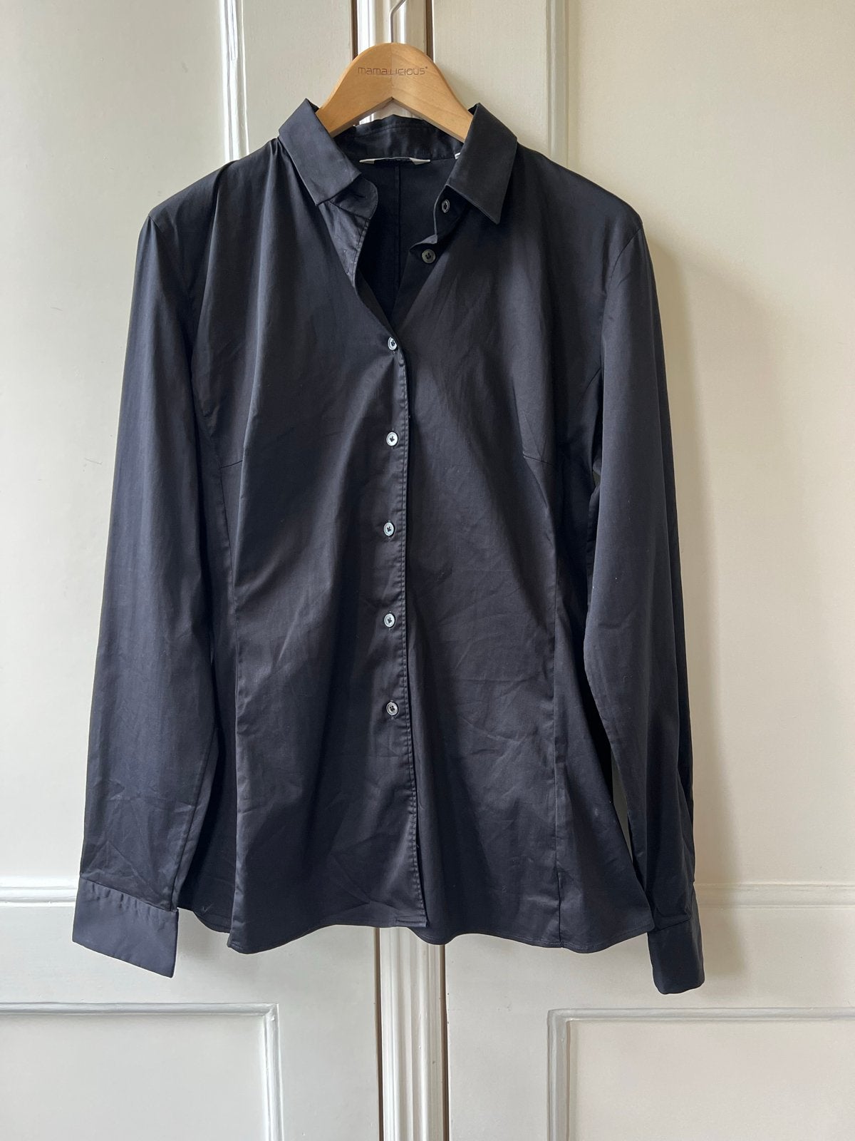 Caliban zwarte aansluitende blouse, maat 42, Ophalen of Verzenden, Zo goed als nieuw, Maat 42/44 (L), Zwart
