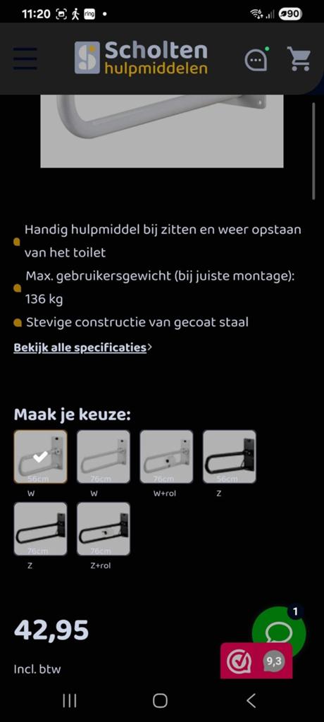2x Toiletbeugels 56 cm opklapbaar., Diversen, Verpleegmiddelen, Ophalen