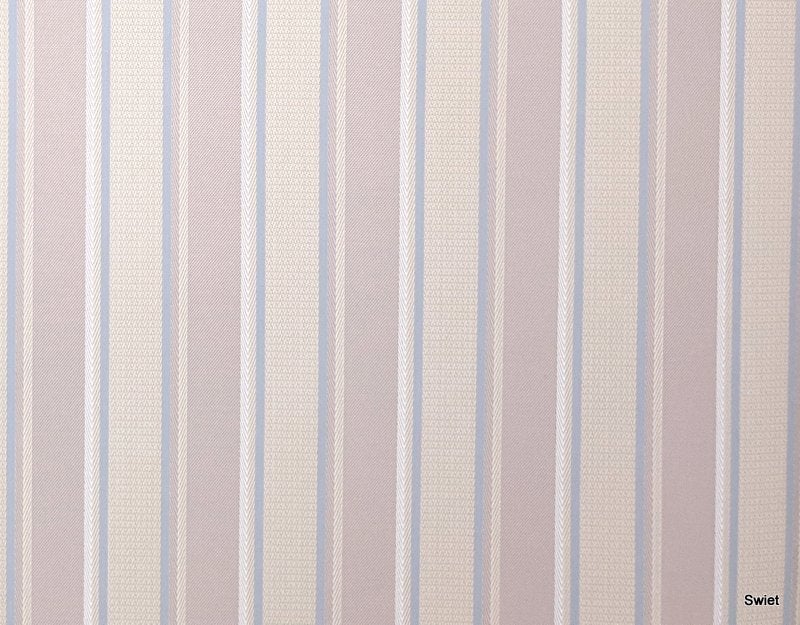 12756 Blauw beige strepen behang met fijne lijnen swiet, Ophalen of Verzenden, Beige