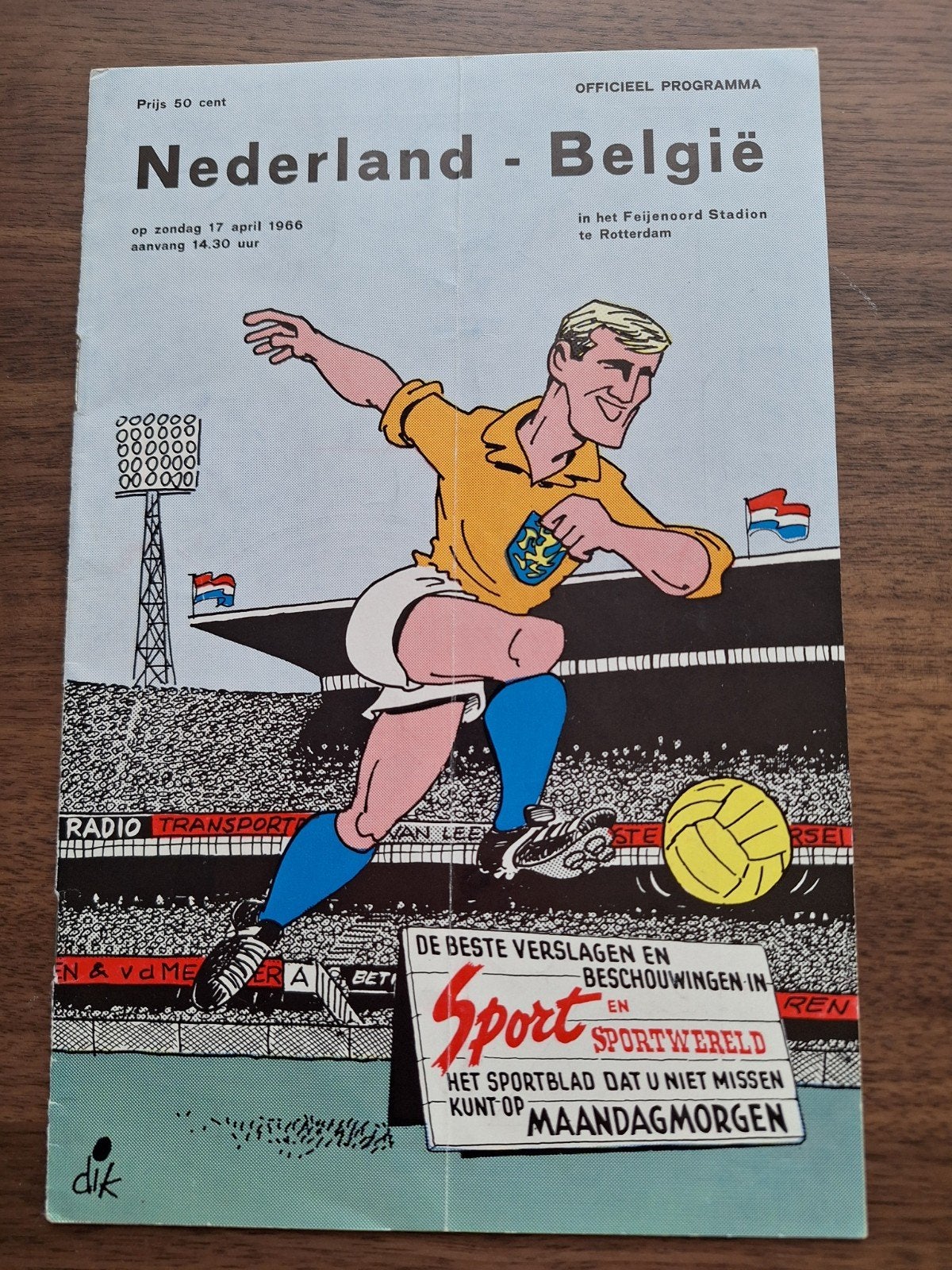 Programma Nederland-België 1966 - Derby Lage Landen, Ophalen of Verzenden, Zo goed als nieuw, Boek of Tijdschrift