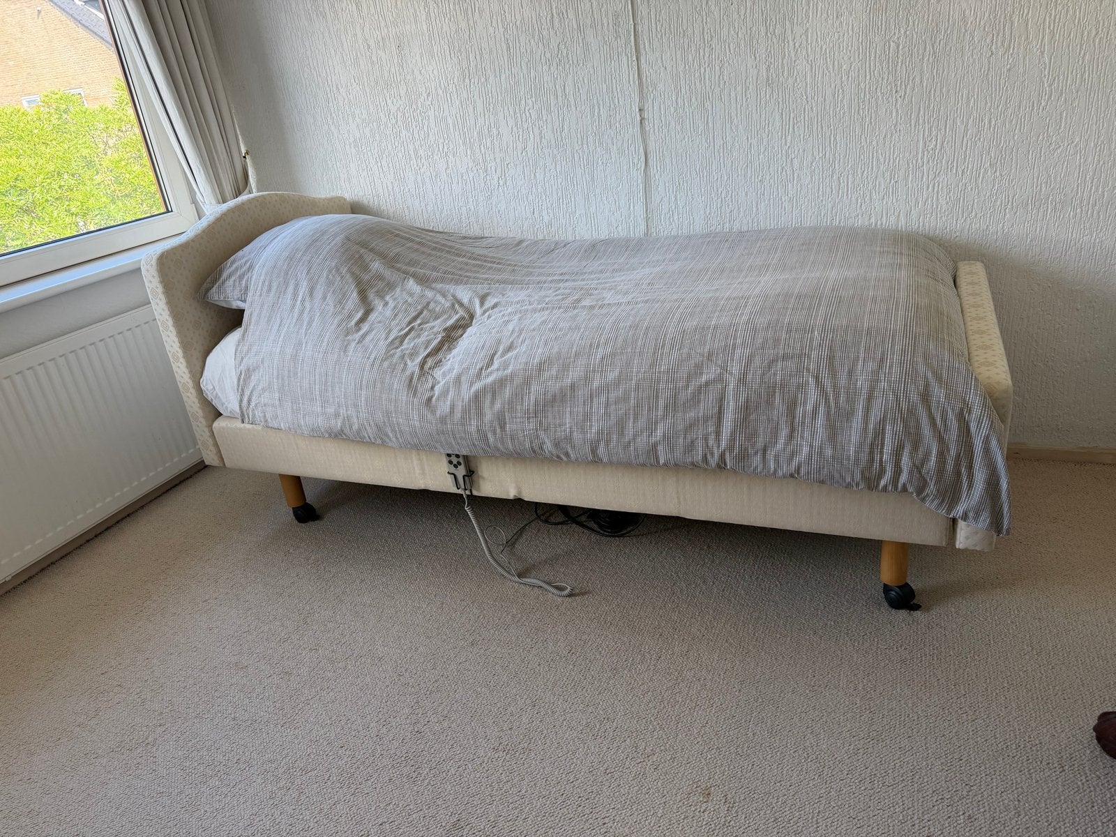 Pullman verstelbaar eenpersoonsbed met goed matras, Ophalen, Verstelbaar, 90 cm, Eenpersoons